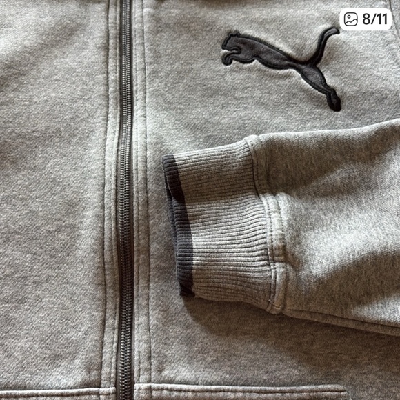 Puma Men's Full Zip Logo Fleece Track Jacket with Kangaroo Pockets Size Medium - Picture 7 of 10
